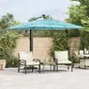 Image de vidaXL Parasol de jardin avec mât en acier bleu 246x246x230 cm