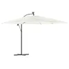 Image de vidaXL Parasol de jardin avec mât en acier blanc 290x290x238 cm