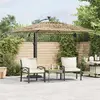 Image de vidaXL Parasol de jardin avec LED et mât en acier marron 246x246x230cm