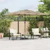 Image de vidaXL Parasol de jardin avec LED et mât en acier marron 290x290x238cm