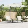 Image de vidaXL Parasol de jardin avec mât en acier blanc 248x248x248 cm