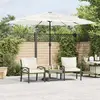 Image de vidaXL Parasol de jardin avec mât en acier blanc 300x200x250 cm