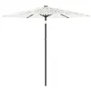 Image de vidaXL Parasol de jardin avec mât en acier blanc 223x223x213 cm, parasol, parasol d'extérieur, parasol de patio, parapluie, parasol de terrasse