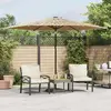 Image de vidaXL Parasol de jardin avec mât en acier marron 288x288x225 cm