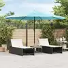Image de vidaXL Parasol de jardin avec mât en acier bleu 388x388x248 cm