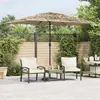 Image de vidaXL Parasol de jardin avec LED et mât en acier marron 248x248x248cm