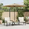Image de vidaXL Parasol de jardin avec LED et mât en acier marron 268x268x226cm