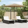 Image de vidaXL Parasol de jardin avec LED et mât en acier marron 324x324x247cm