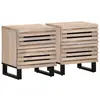 Image de vidaXL Tables de chevet 2 pcs 40x34x46 cm bois manguier massif blanchi