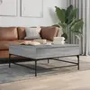 Image de vidaXL Table basse sonoma gris 95x95x45 cm bois d'ingénierie et métal