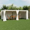 Image de vidaXL Tonnelle avec rideaux crème 6x3 m acier