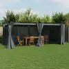 Image de vidaXL Tonnelle avec rideaux anthracite 6x3 m acier