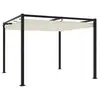 Image de vidaXL Tonnelle de jardin avec toit rétractable crème 3x3 m acier