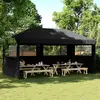 Image de vidaXL Tente de réception pliable escamotable 3 parois latérales noir