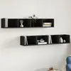 Image de vidaXL Armoires murales 2 pcs noir 99x18x16,5 cm bois d'ingénierie