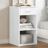 Image de vidaXL Tables de chevet 2 pcs blanc 35x34x65 cm bois d'ingénierie