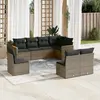 Image de vidaXL Salon de jardin 8 pcs avec coussins gris résine tressée