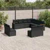 Image de vidaXL Salon de jardin 11 pcs avec coussins noir résine tressée