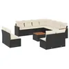 Image de vidaXL Salon de jardin 12 pcs avec coussins noir résine tressée