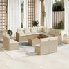 Image de vidaXL Salon de jardin avec coussins 12 pcs beige résine tressée