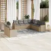 Image de vidaXL Salon de jardin avec coussins 9pcs mélange beige résine tressée