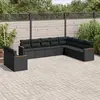 Image de vidaXL Salon de jardin 10 pcs avec coussins noir résine tressée