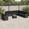 Image de vidaXL Salon de jardin 12 pcs avec coussins noir résine tressée