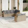 Image de vidaXL Salon de jardin avec coussins 7pcs mélange beige résine tressée