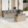 Image de vidaXL Salon de jardin avec coussins 8pcs mélange beige résine tressée
