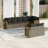 Image de vidaXL Salon de jardin 8 pcs avec coussins gris résine tressée