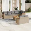 Image de vidaXL Salon de jardin avec coussins 9pcs mélange beige résine tressée