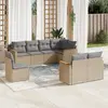 Image de vidaXL Salon de jardin avec coussins 8pcs mélange beige résine tressée