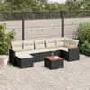 Image de vidaXL Salon de jardin 8 pcs avec coussins noir résine tressée