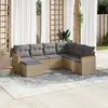 Image de vidaXL Salon de jardin avec coussins 7pcs mélange beige résine tressée