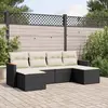 Image de vidaXL Salon de jardin 6 pcs avec coussins noir résine tressée