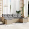 Image de vidaXL Salon de jardin avec coussins 6pcs mélange beige résine tressée