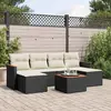 Image de vidaXL Salon de jardin 7 pcs avec coussins noir résine tressée