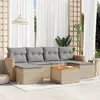 Image de vidaXL Salon de jardin avec coussins 7pcs mélange beige résine tressée