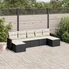 Image de vidaXL Salon de jardin 7 pcs avec coussins noir résine tressée