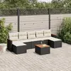 Image de vidaXL Salon de jardin 8 pcs avec coussins noir résine tressée