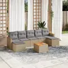Image de vidaXL Salon de jardin avec coussins 8pcs mélange beige résine tressée