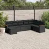 Image de vidaXL Salon de jardin 8 pcs avec coussins noir résine tressée
