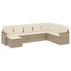 Image de vidaXL Salon de jardin avec coussins 8 pcs beige résine tressée