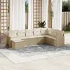 Image de vidaXL Salon de jardin avec coussins 8 pcs beige résine tressée