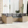 Image de vidaXL Salon de jardin avec coussins 6pcs mélange beige résine tressée