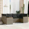 Image de vidaXL Salon de jardin 6 pcs avec coussins gris résine tressée