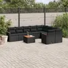 Image de vidaXL Salon de jardin 10 pcs avec coussins noir résine tressée