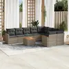 Image de vidaXL Salon de jardin avec coussins 10 pcs gris résine tressée
