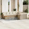 Image de vidaXL Salon de jardin avec coussins 10 pcs beige résine tressée