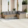 Image de vidaXL Salon de jardin et coussins 10 pcs mélange beige résine tressée